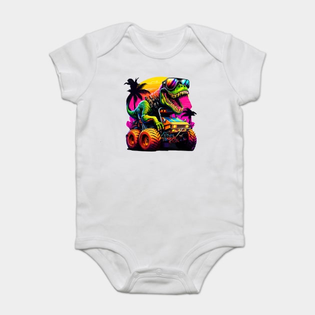 T-Rex Truck, Monster Truck - 5 Baby Bodysuit by Megadorim